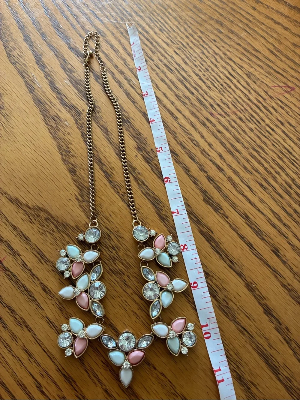 Pastel Rhinestone Floral Cluster Bib Statement Necklace